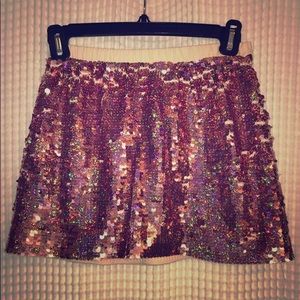 NWOT CrewCuts 8 Sequin holographic Skirt pink